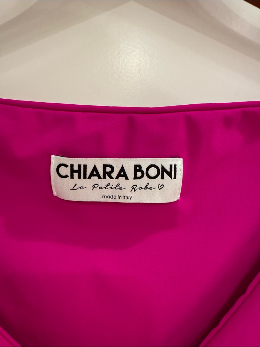 Chiara Boni Fuchsia Cold-Shoulder Ruched Sleeve Midi Dress - Picture 3 of 6